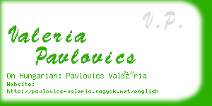 valeria pavlovics business card